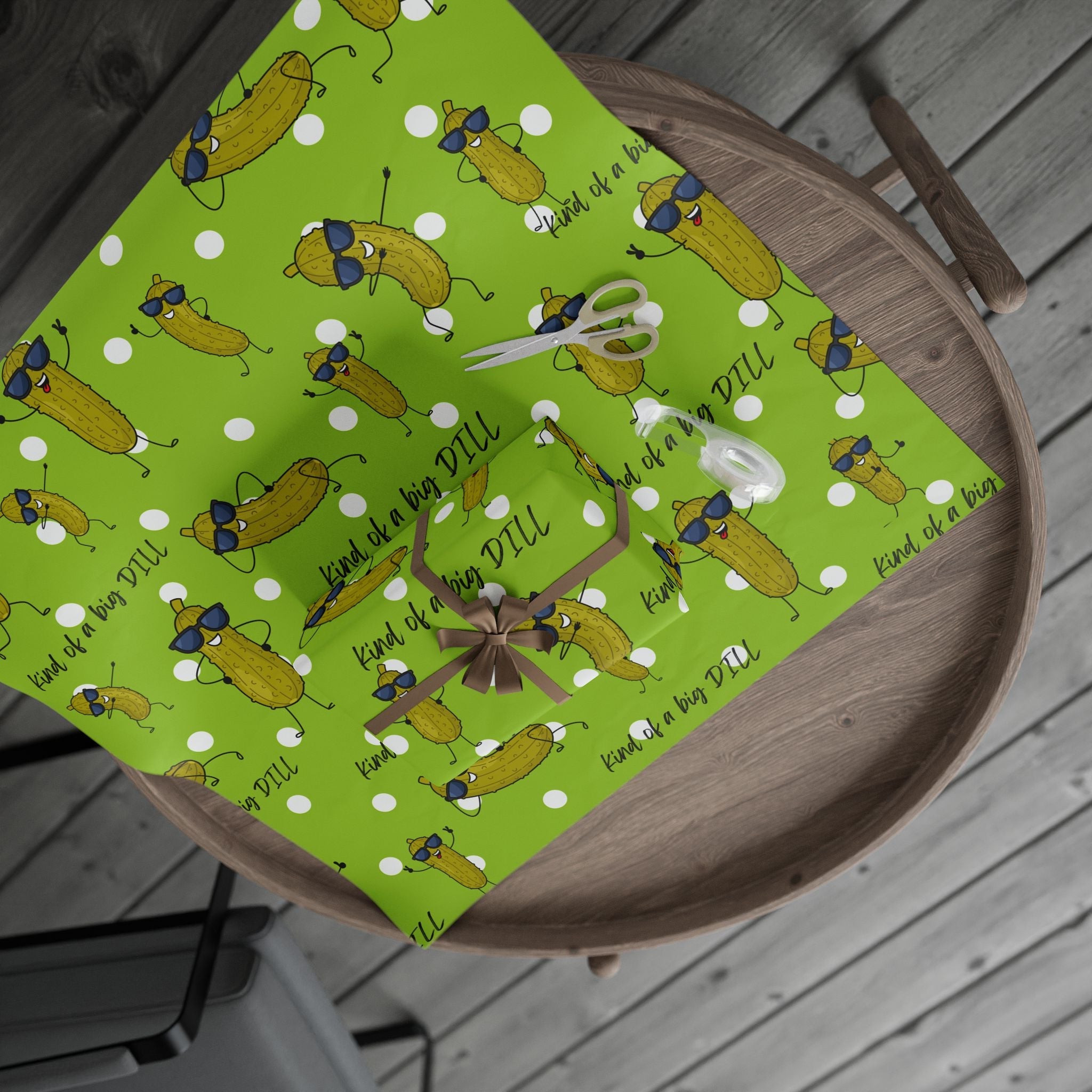 Pickle Lover Wrapping Paper – Cute Dill Pickle Pattern Gift Wrap