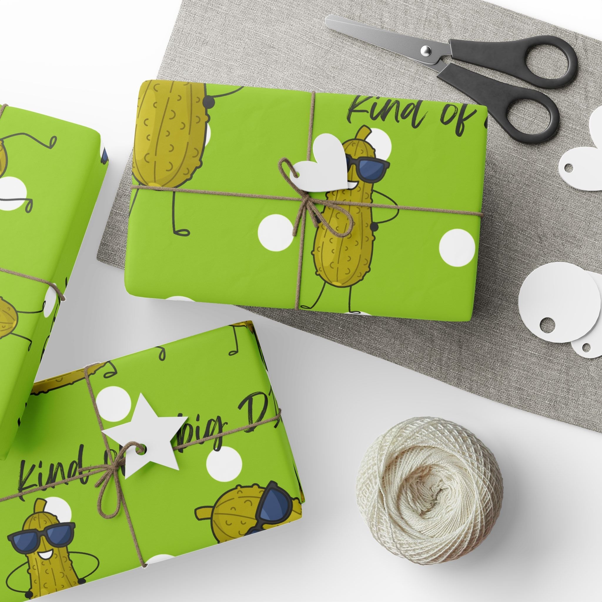 Pickle Lover Wrapping Paper – Cute Dill Pickle Pattern Gift Wrap