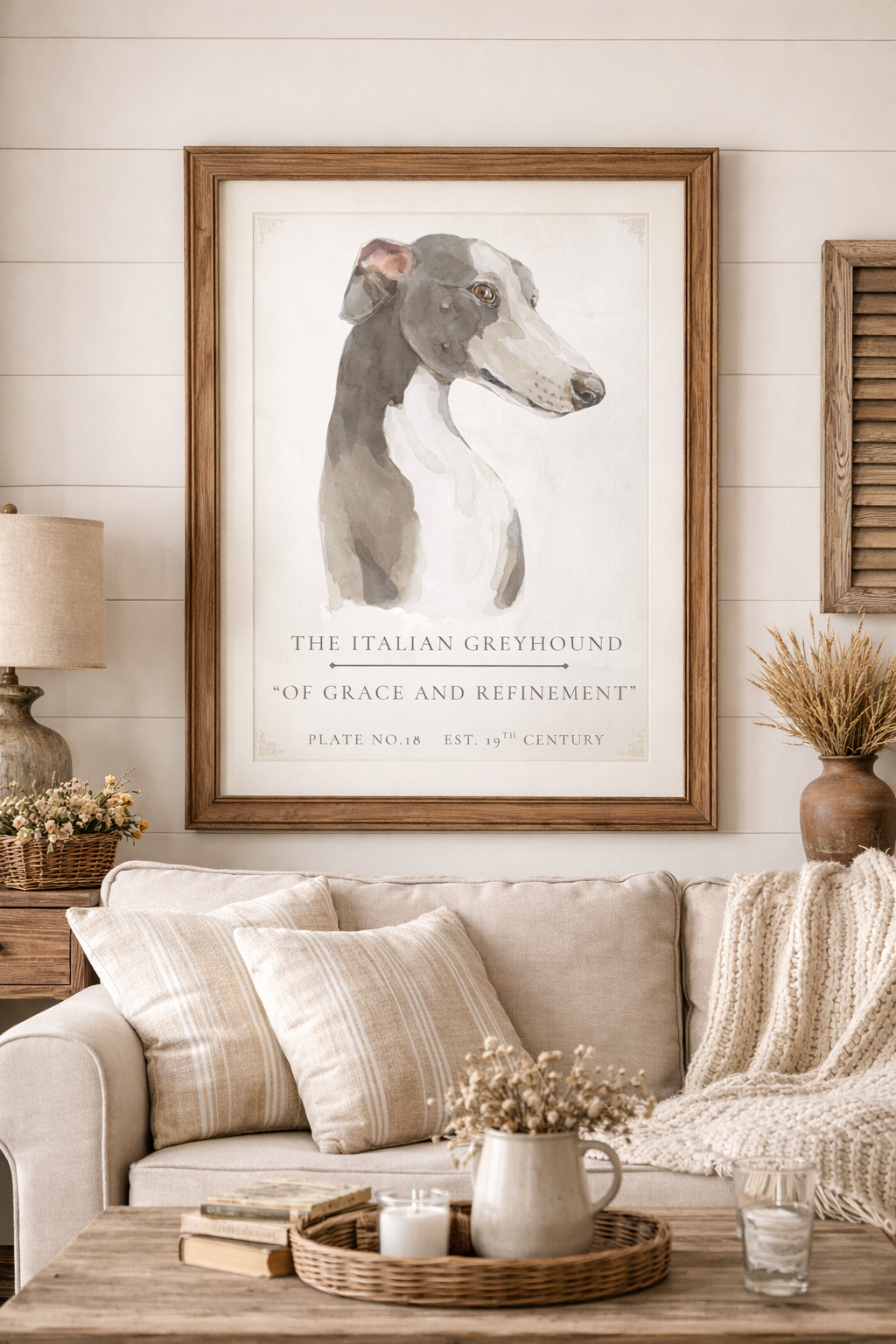 Vintage Dog Collection- Italian Greyhound Matte Print