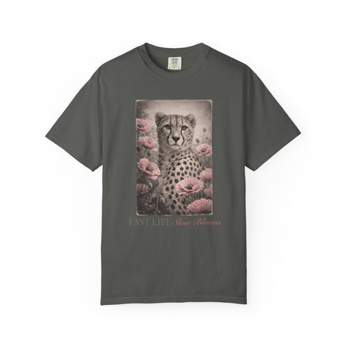 Cheetah Graphic T-Shirt — "Fast Life" Vintage Animal Tee