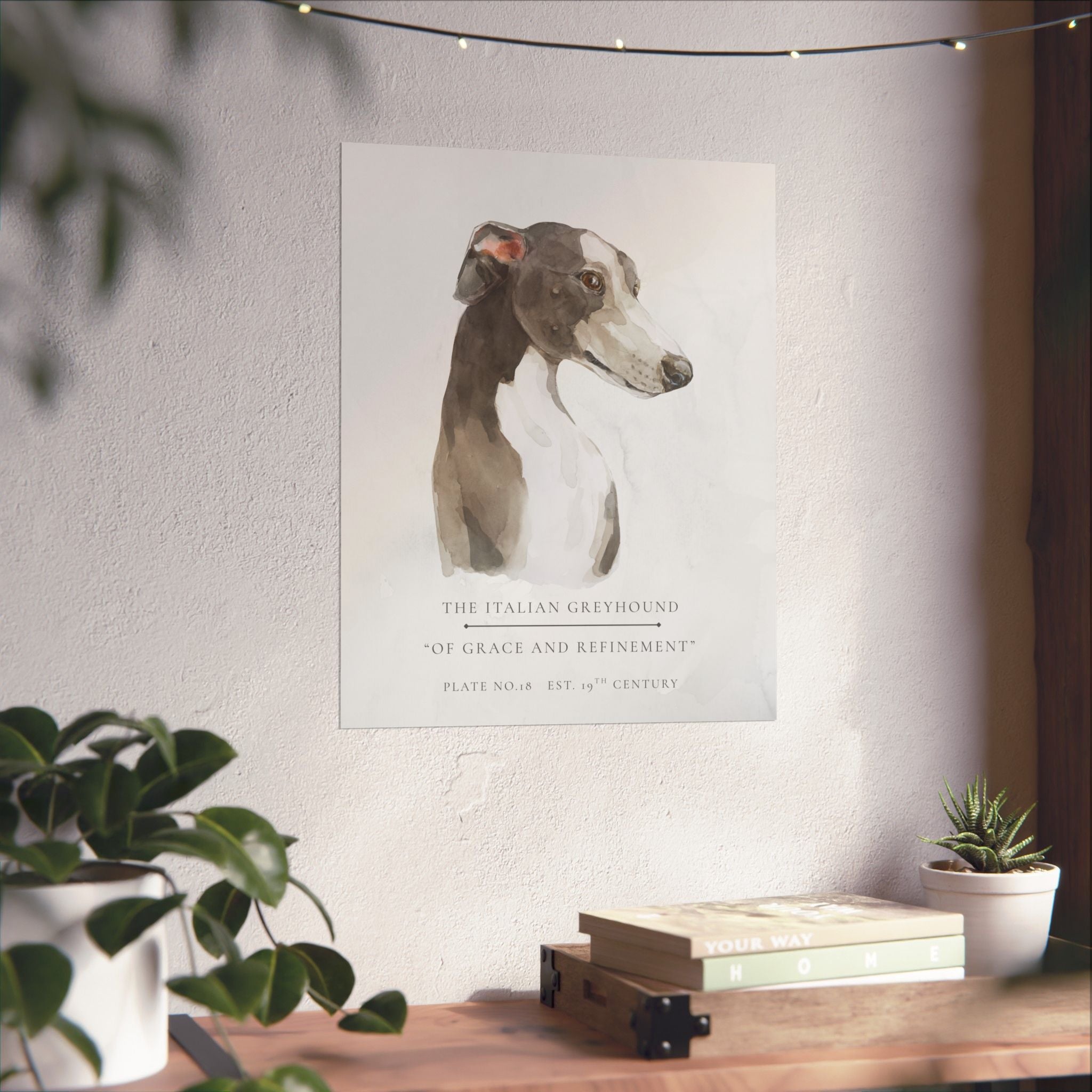 Vintage Dog Collection- Italian Greyhound Matte Print