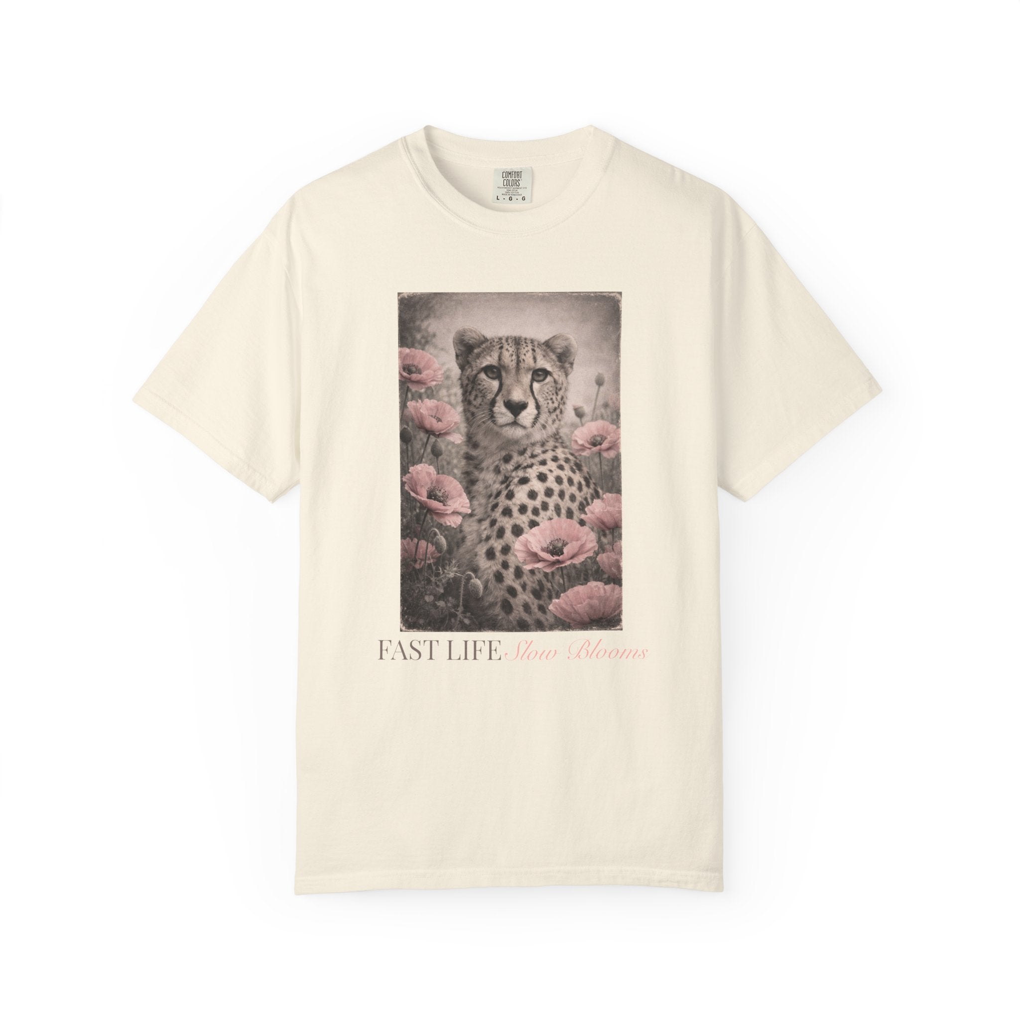 Cheetah Graphic T-Shirt — "Fast Life" Vintage Animal Tee