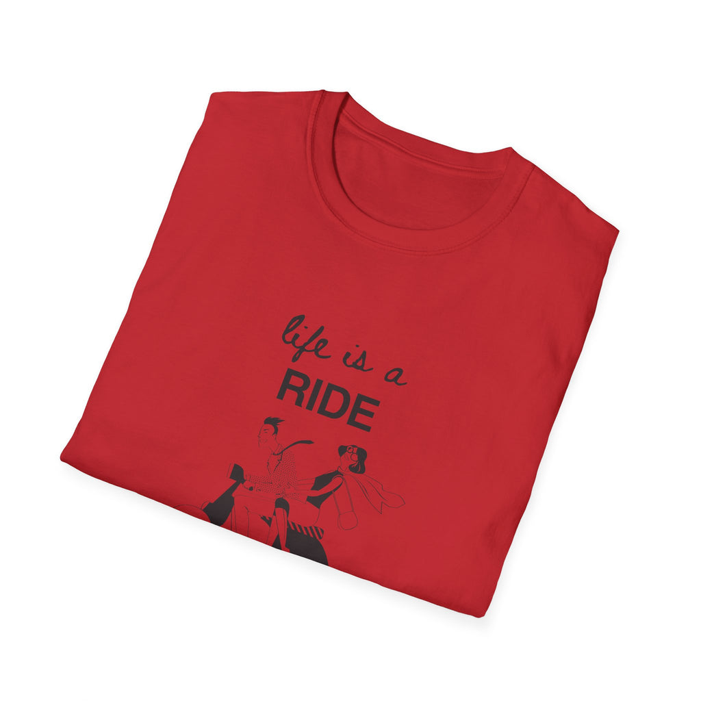 Life Is a Ride Scooter Graphic T-Shirt — Vintage Couple Scooter Tee